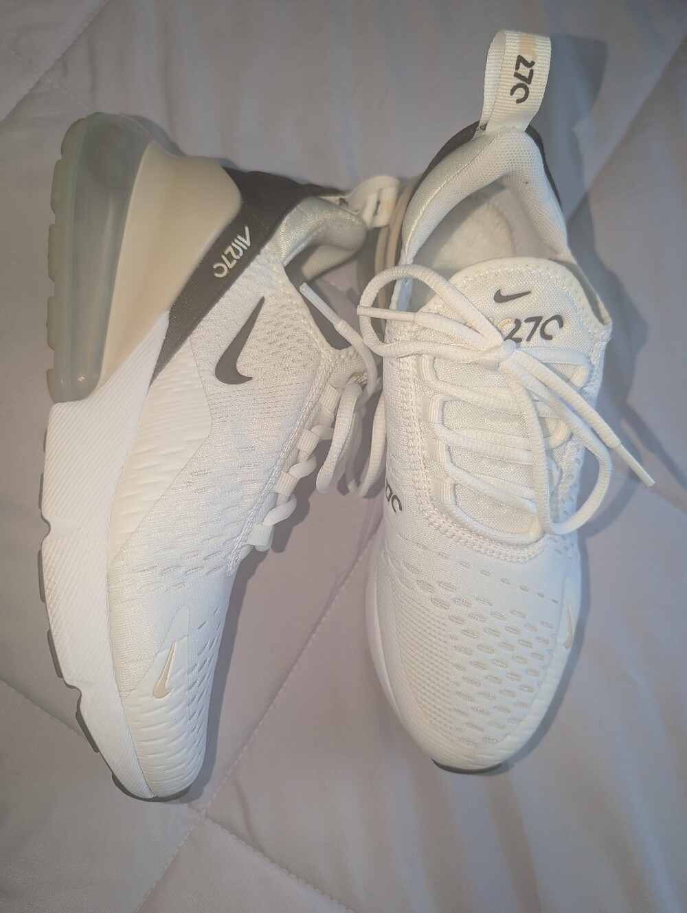 Nike Air Max 270 White and Black Sneakers - Women’s US 8